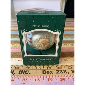 Vintage Hallmark Christmas Keep Ornament 1986 NEW Home Glass Teardrop OG Box